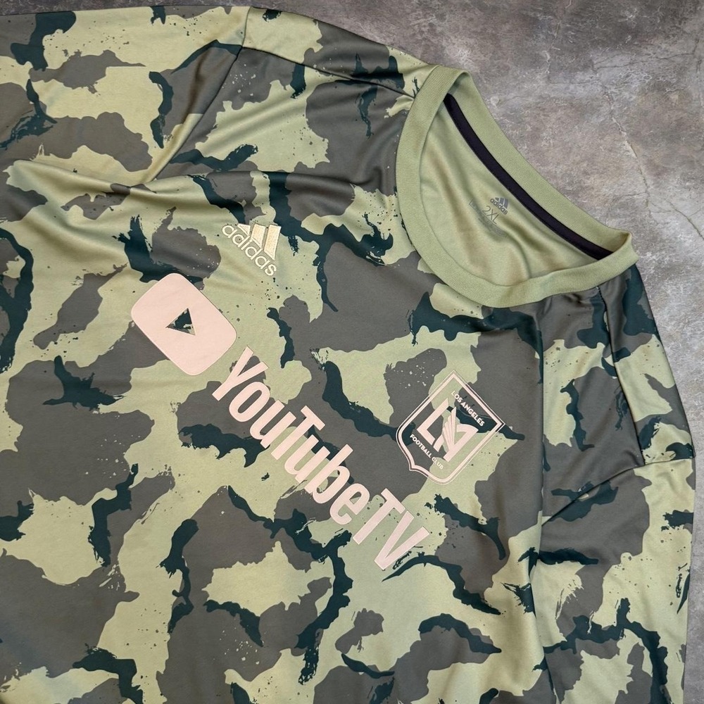 Adidas LAFC Los Angeles Football Club MLS 2019 Pre Match Camo Jersey Men's 2x